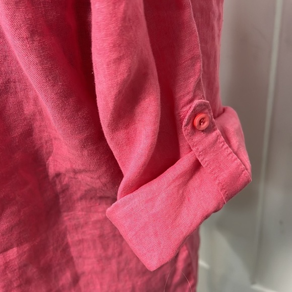 BELLA DAHL LINEN TUNIC LARGE PINK - Picture 13 of 16